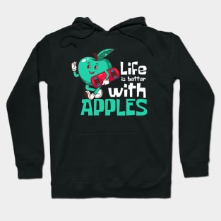 Life Is Better With Apples Funny Mascot Hoodie